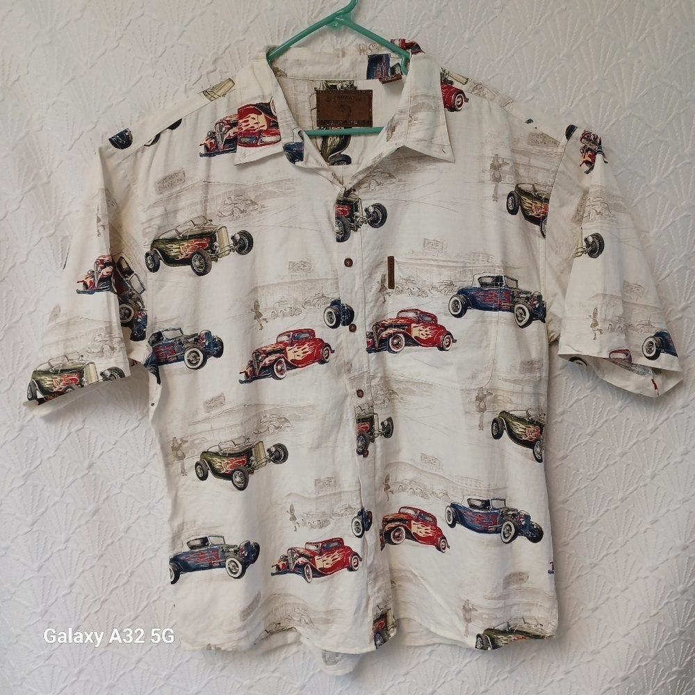 Clearwater Outfitters Size XXL Men's Classic Car Print Shirt